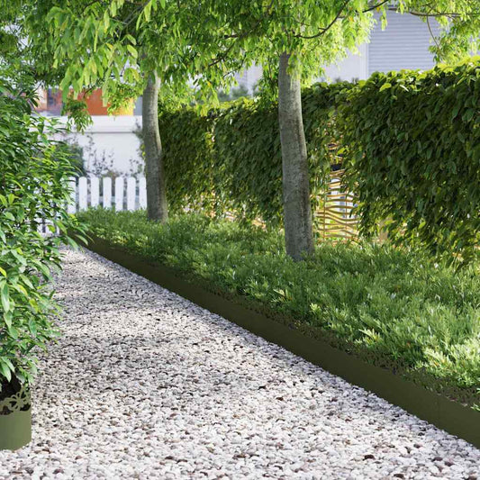 Gazonranden 10 pcs Olijf Groen 103 x 0,05 x 22 cm Staal is nu te koop bij PeponiXL, paradijselijk wonen!