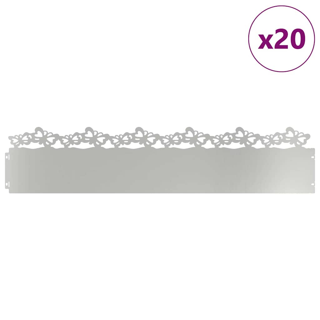 Gazonranden 20 pcs Zilver 103 x 0,05 x 22 cm is nu te koop bij PeponiXL, paradijselijk wonen!