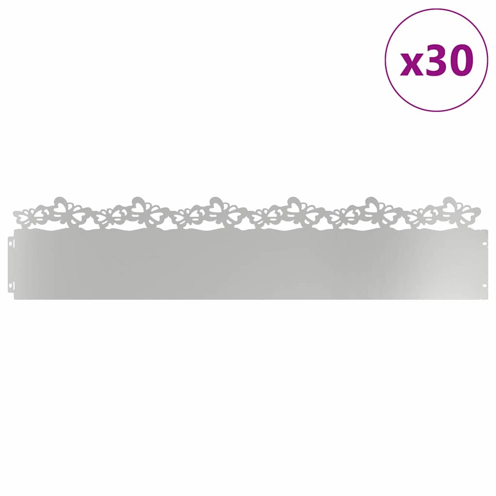 Gazonranden 30 pcs Zilver 103 x 0,05 x 22 cm is nu te koop bij PeponiXL, paradijselijk wonen!