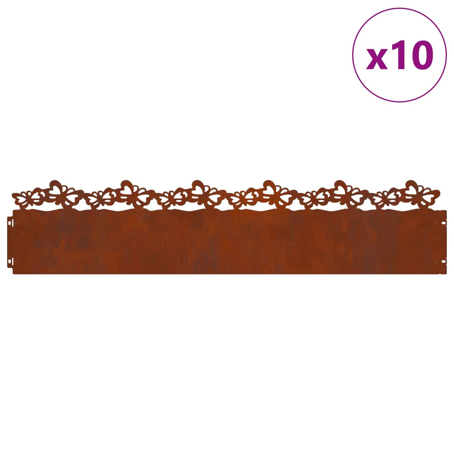 Gazonranden 10 pcs Roestig 103 x 0,05 x 22 cm Cortenstaal is nu te koop bij PeponiXL, paradijselijk wonen!