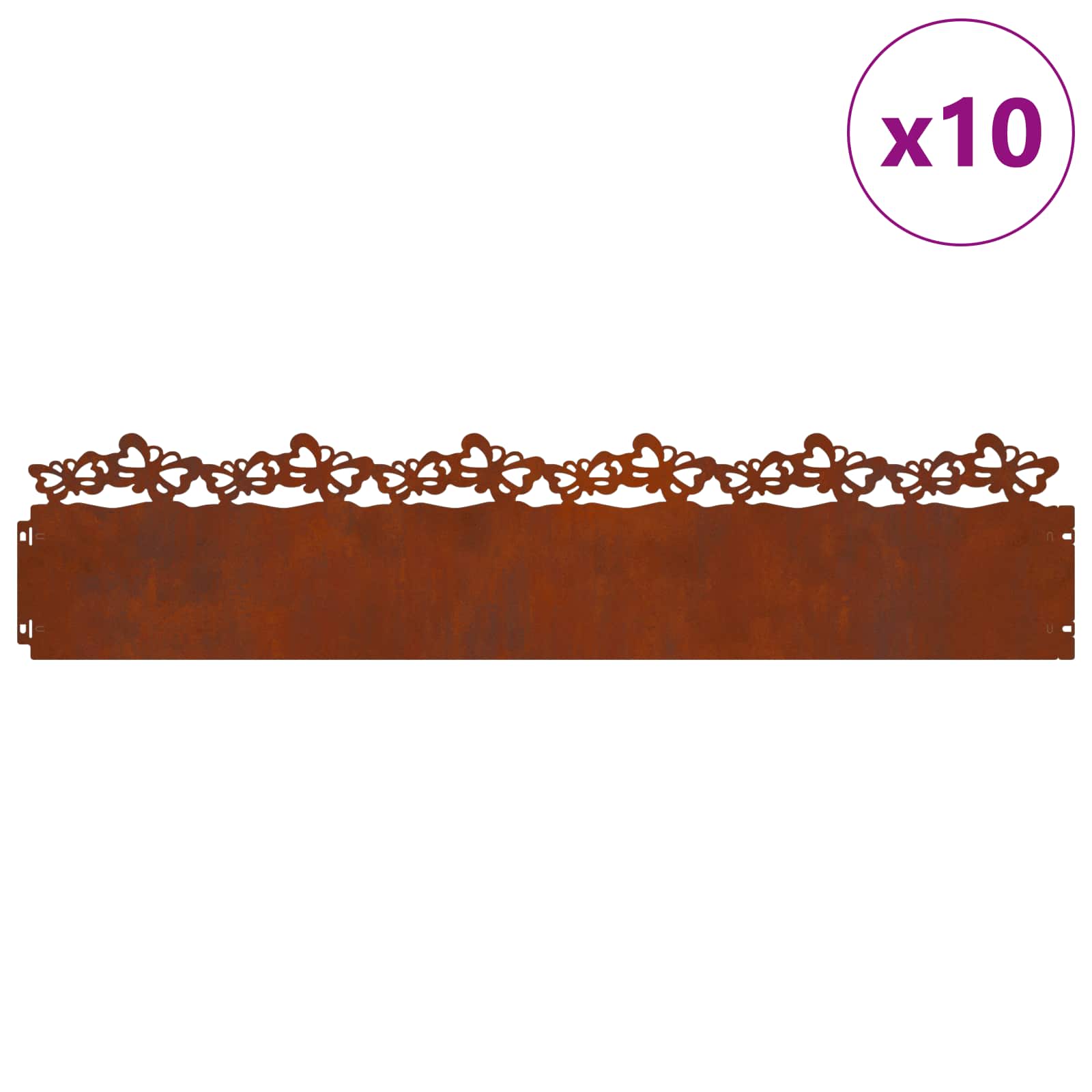 Gazonranden 10 pcs Roestig 103 x 0,05 x 22 cm Cortenstaal is nu te koop bij PeponiXL, paradijselijk wonen!