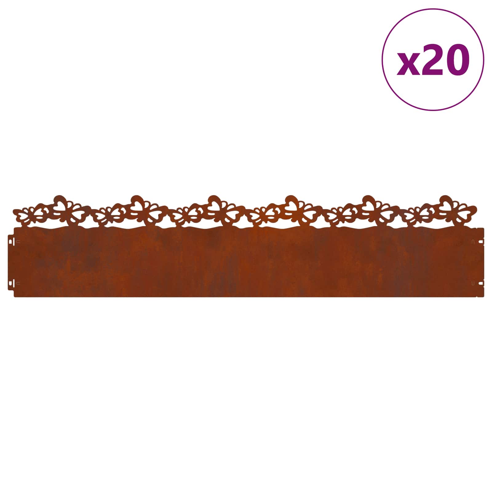Gazonranden 20 pcs Roestig 103 x 0,05 x 22 cm Cortenstaal is nu te koop bij PeponiXL, paradijselijk wonen!