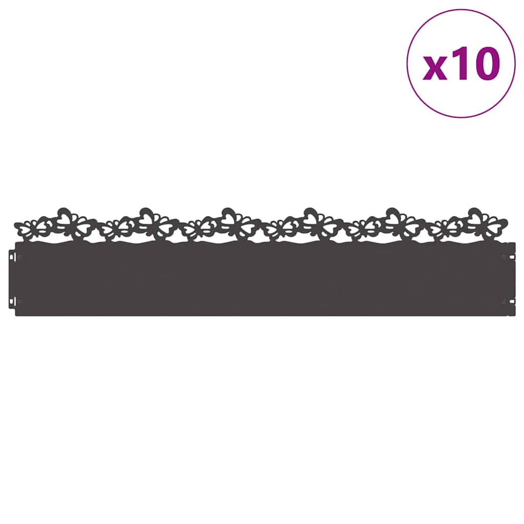 Gazonranden 10 pcs Zwart 103 x 0,05 x 22 cm Staal is nu te koop bij PeponiXL, paradijselijk wonen!