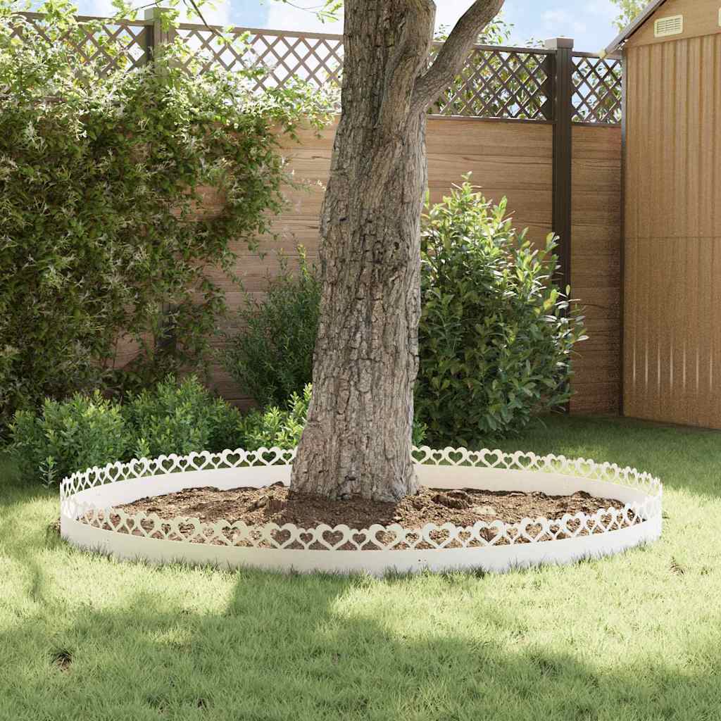Gazonranden 10 pcs Wit 103 x 0,05 x 22 cm Staal is nu te koop bij PeponiXL, paradijselijk wonen!