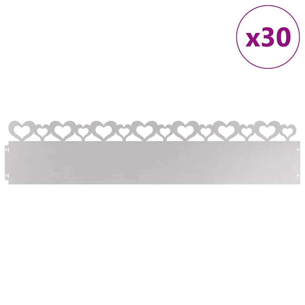 Gazonranden 30 pcs Zilver 103 x 0,05 x 22 cm Roestvrij staal is nu te koop bij PeponiXL, paradijselijk wonen!