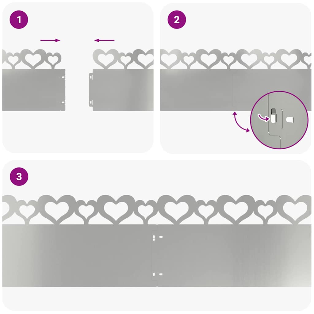 Gazonranden 10 pcs Zilver 103 x 0,05 x 22 cm is nu te koop bij PeponiXL, paradijselijk wonen!