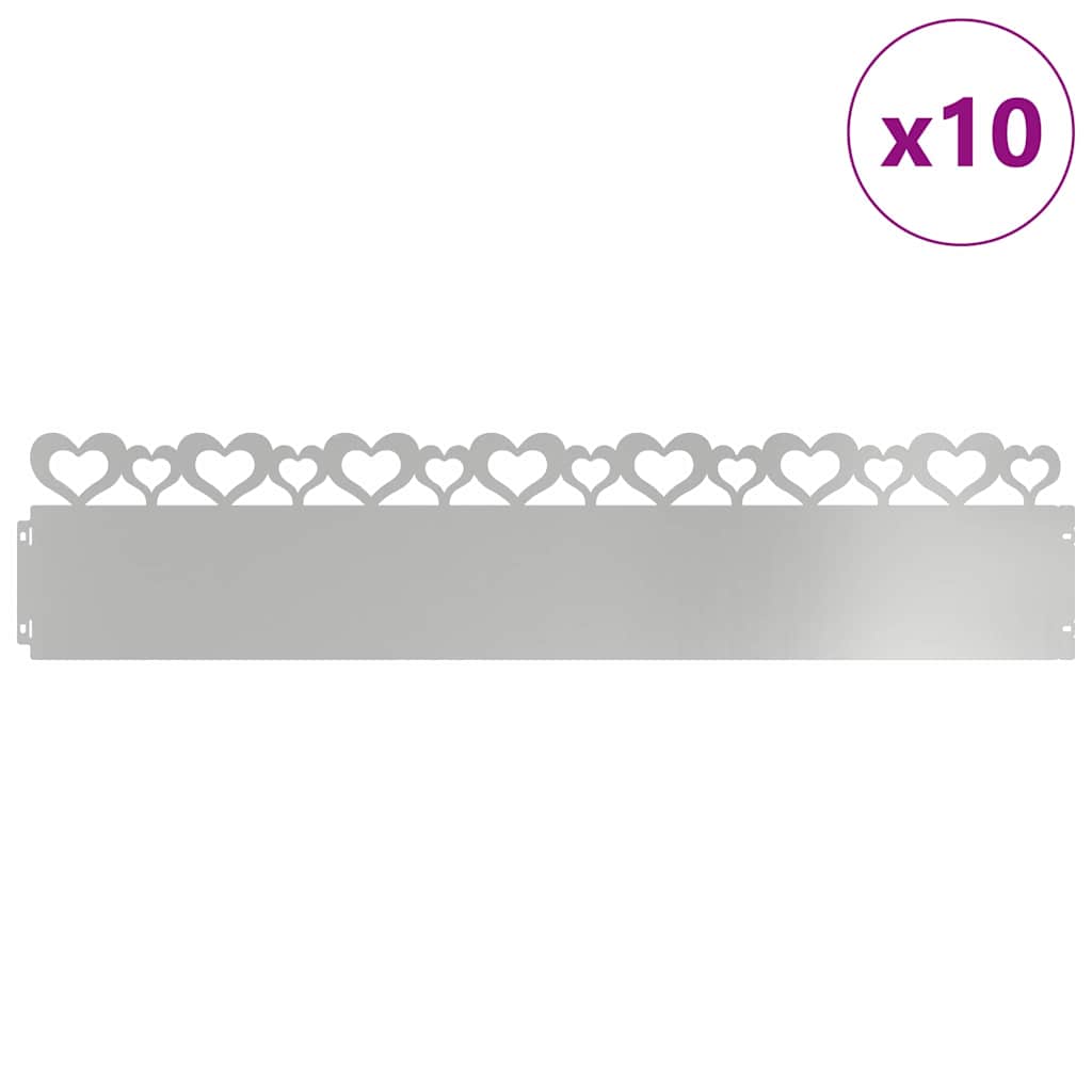 Gazonranden 10 pcs Zilver 103 x 0,05 x 22 cm is nu te koop bij PeponiXL, paradijselijk wonen!