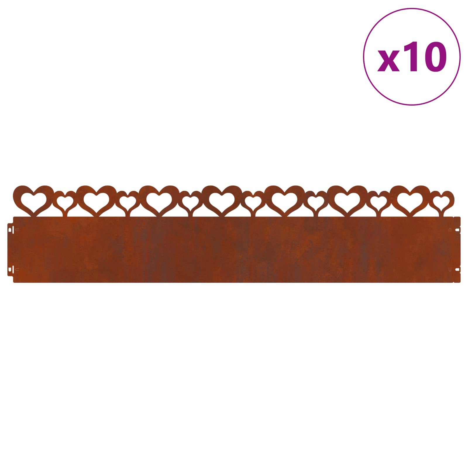 Gazonranden 10 pcs Roestig 103 x 0,05 x 22 cm Cortenstaal is nu te koop bij PeponiXL, paradijselijk wonen!