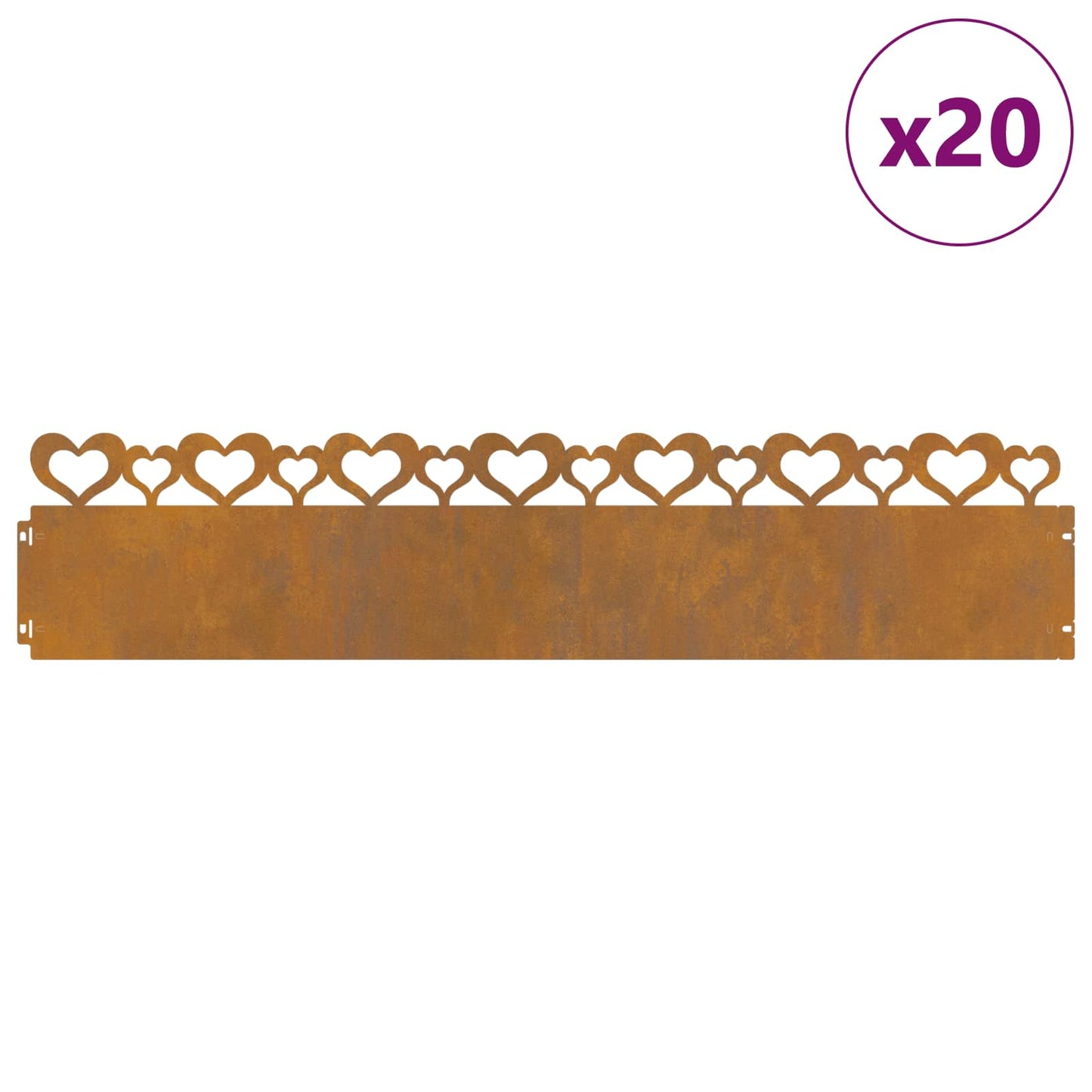 Gazonranden 20 pcs Roestig 103 x 0,05 x 22 cm Cortenstaal is nu te koop bij PeponiXL, paradijselijk wonen!