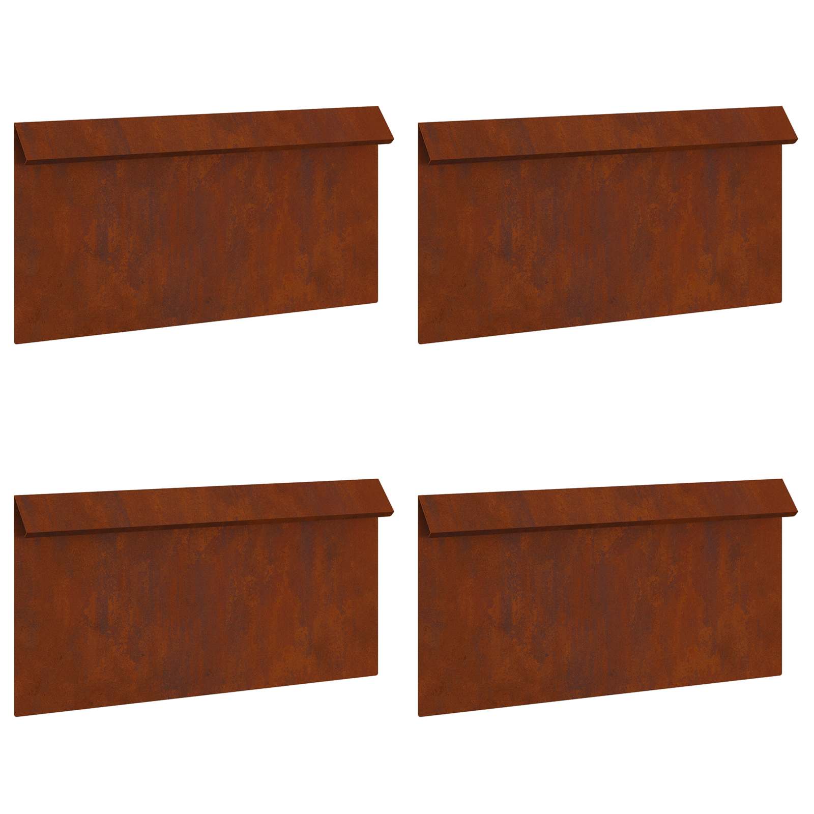 Slakkenhekje 4 pcs Roestig 50 x 3,5 x 25 cm Cortenstaal is nu te koop bij PeponiXL, paradijselijk wonen!