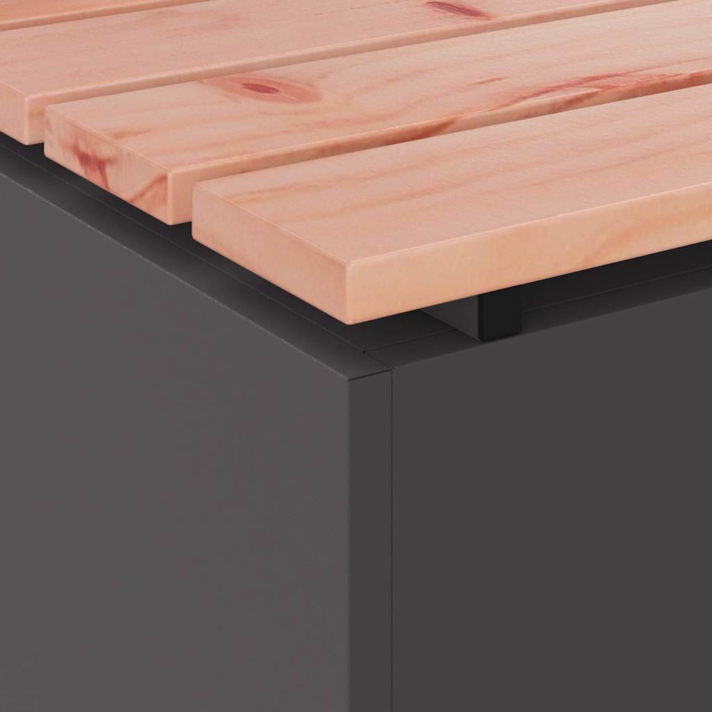 Tuinbank Zwart 60 x 40 x 43 cm Massief douglas hout en staal is nu te koop bij PeponiXL, paradijselijk wonen!