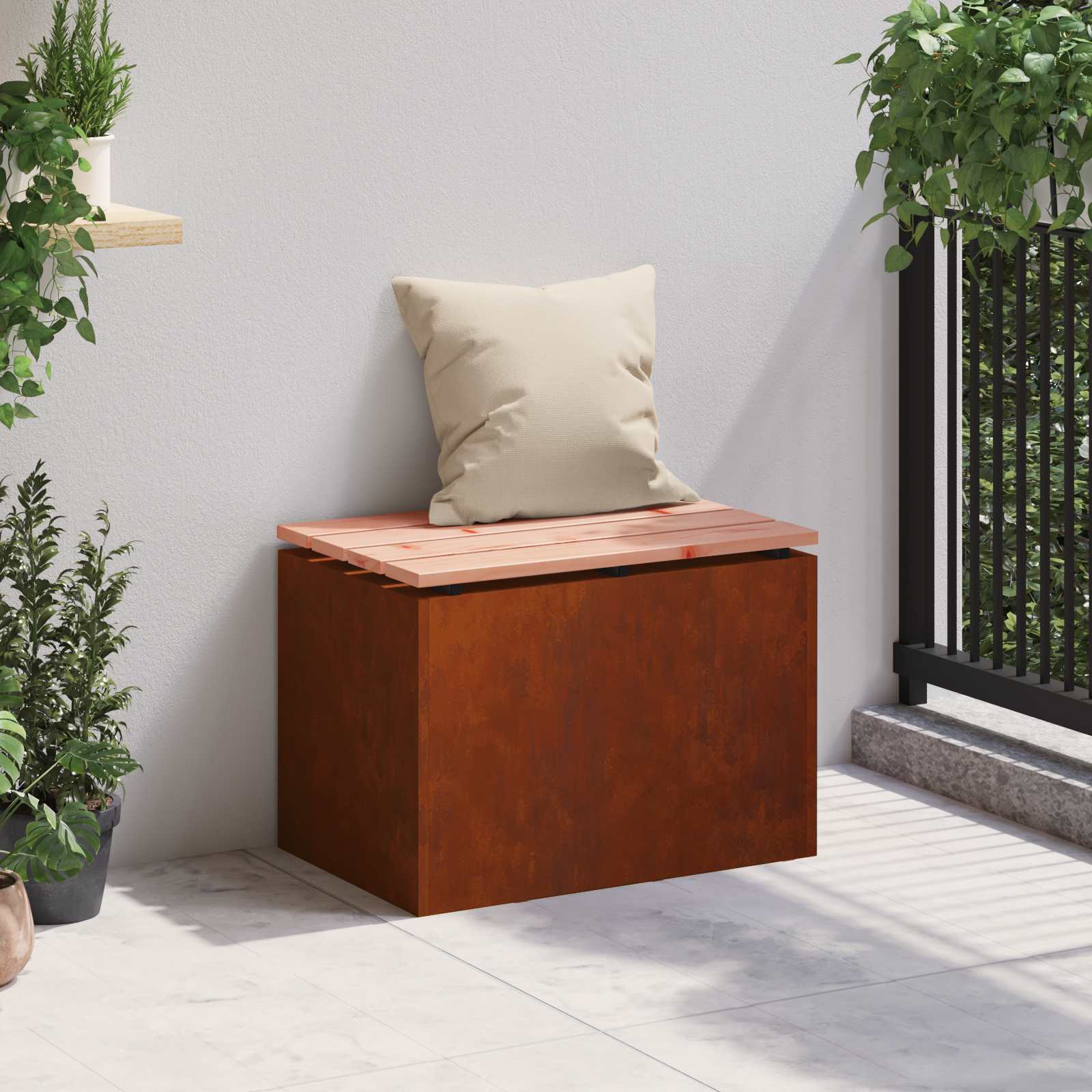 Tuinbank Roestig 60 x 40 x 43 cm Cortenstaal is nu te koop bij PeponiXL, paradijselijk wonen!