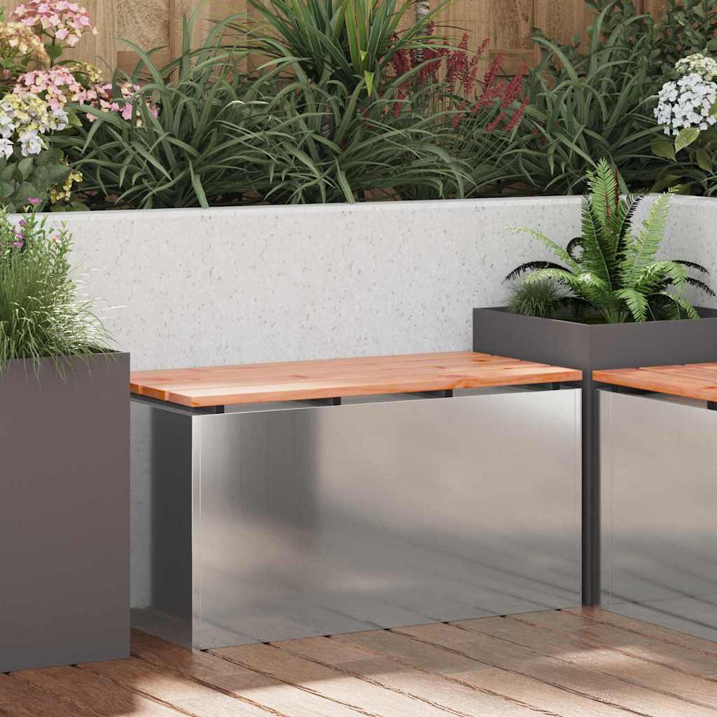 Tuinbank Zilver 80 x 40 x 43 cm Gegalvaniseerd staal is nu te koop bij PeponiXL, paradijselijk wonen!