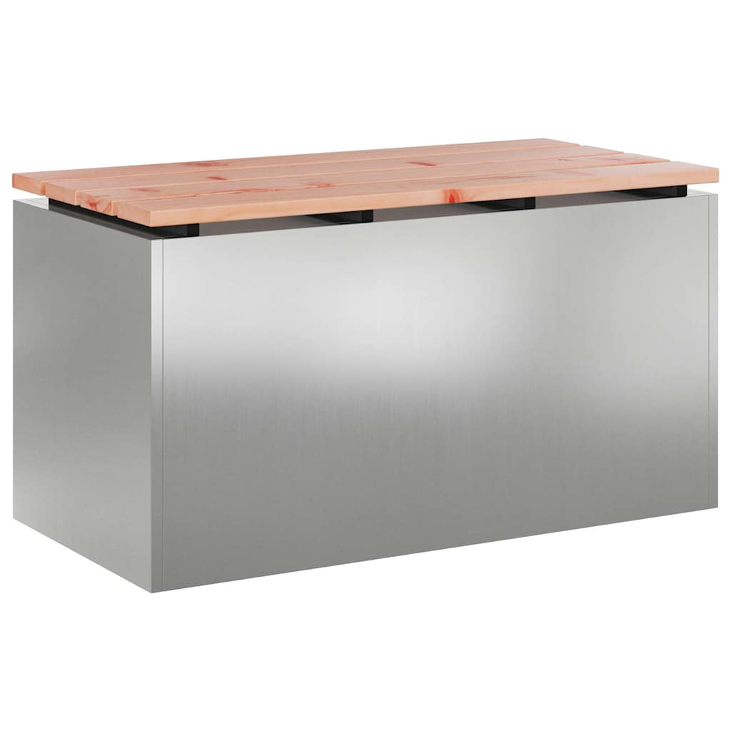 Tuinbank Zilver 80 x 40 x 43 cm Gegalvaniseerd staal is nu te koop bij PeponiXL, paradijselijk wonen!