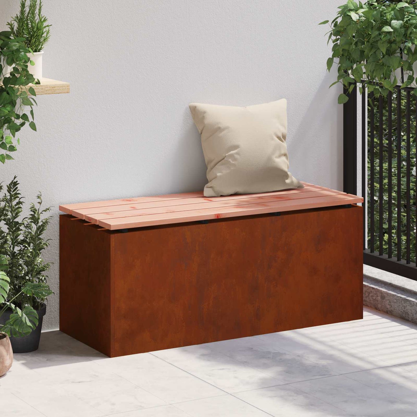Tuinbank Roestig 100 x 40 x 43 cm Cortenstaal is nu te koop bij PeponiXL, paradijselijk wonen!