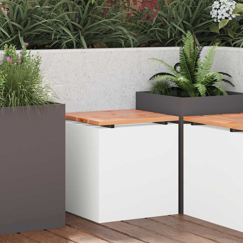 Tuinbank Wit 40 x 40 x 43 cm Staal is nu te koop bij PeponiXL, paradijselijk wonen!