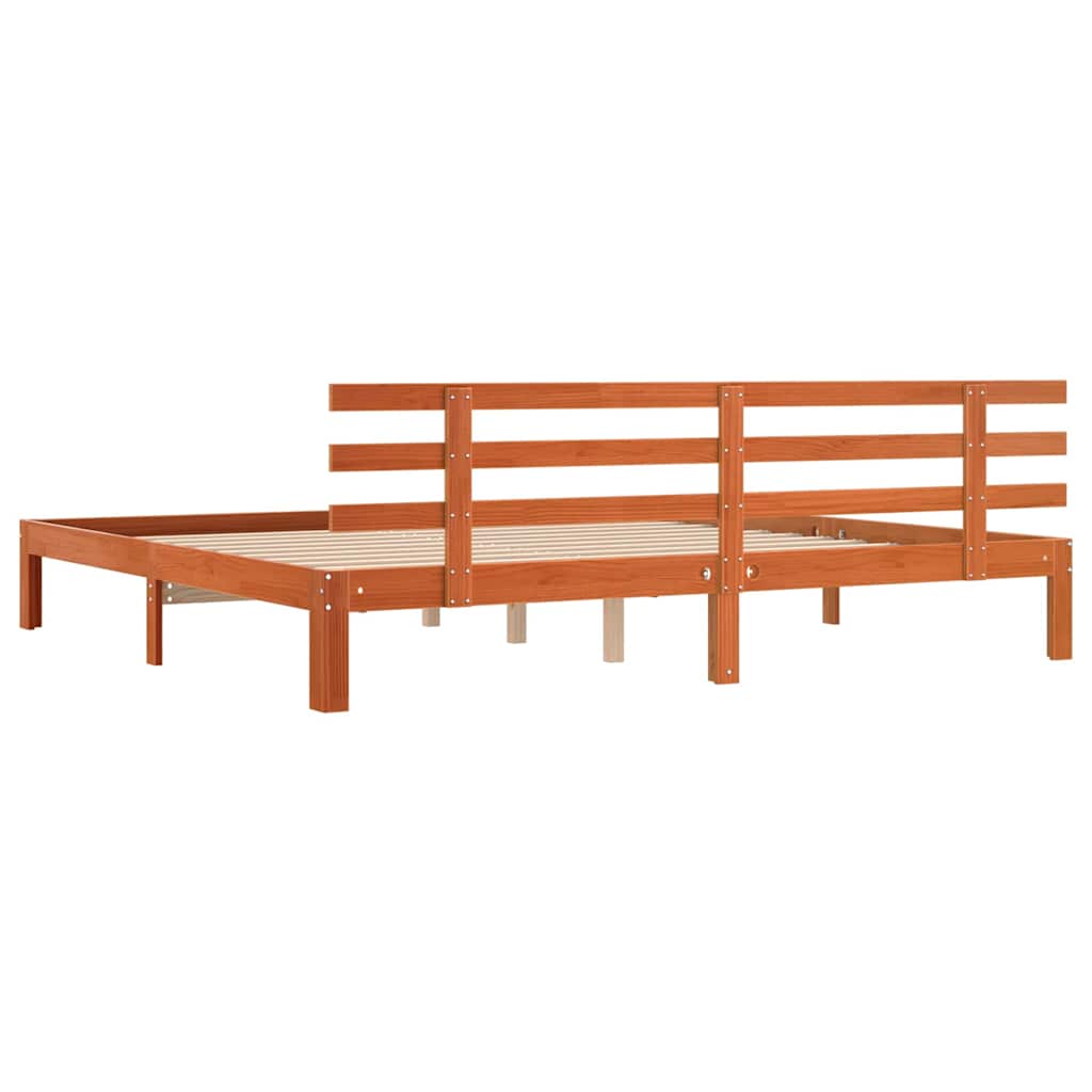 Bedframe Wasbruin 203,5 x 205,5 x 69,5 cm Massief Hout Frissen is nu te koop bij PeponiXL, paradijselijk wonen!