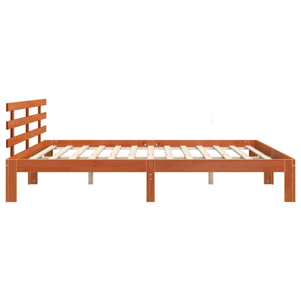 Bedframe Wasbruin 203,5 x 205,5 x 69,5 cm Massief Hout Frissen is nu te koop bij PeponiXL, paradijselijk wonen!