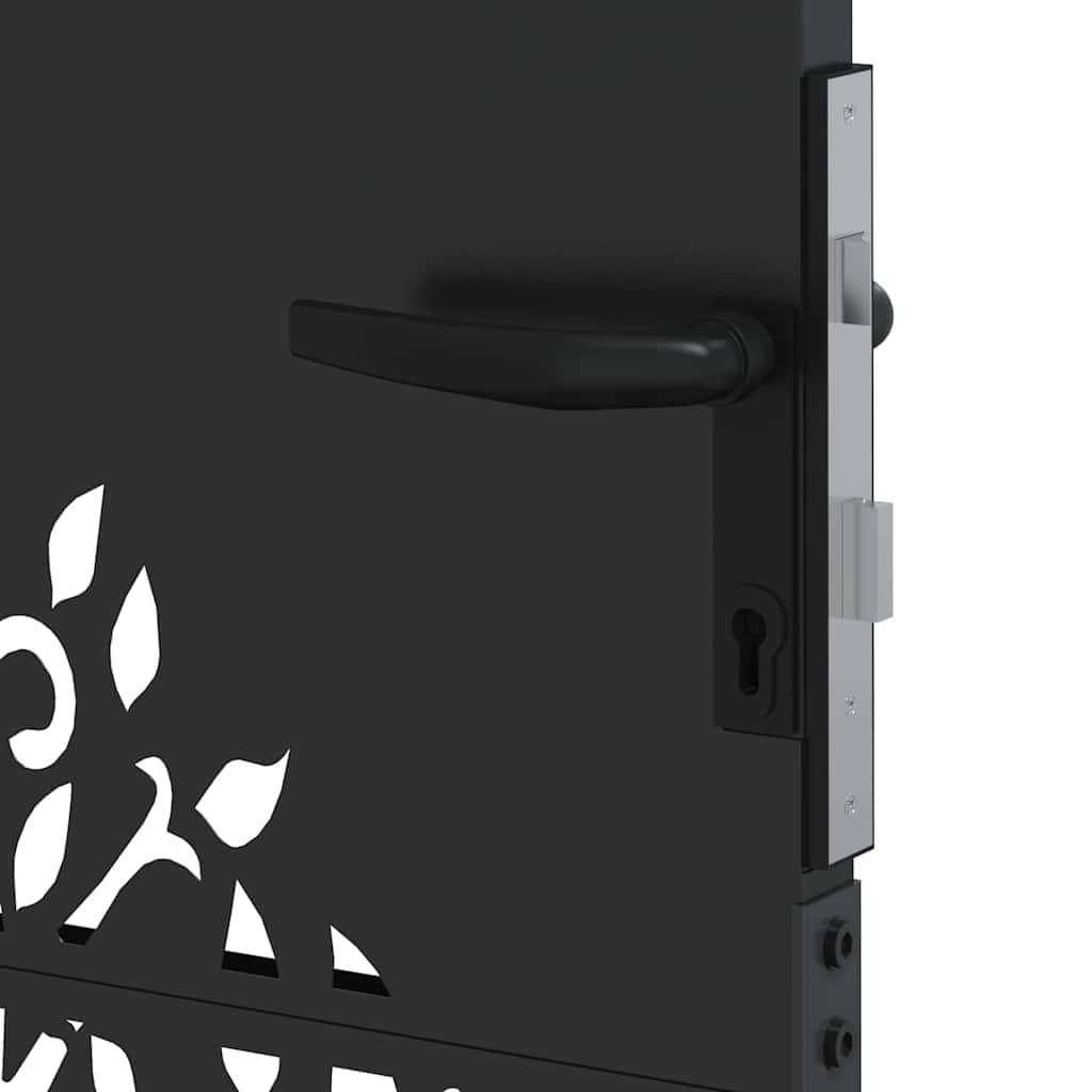 Tuinpoort met slot Zwart 85 x 100 cm Poedergecoat staal is nu te koop bij PeponiXL, paradijselijk wonen!