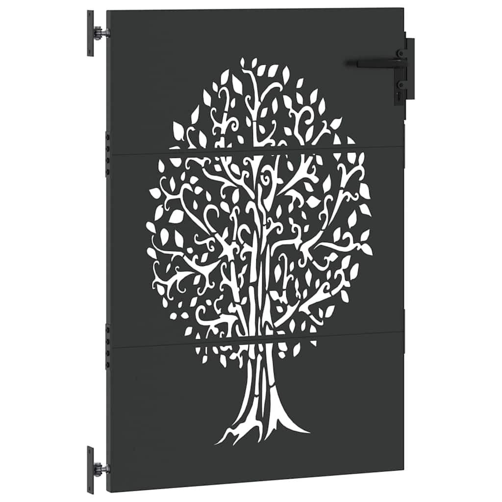 Tuinpoort met slot Zwart 85 x 125 cm Poedergecoat staal is nu te koop bij PeponiXL, paradijselijk wonen!