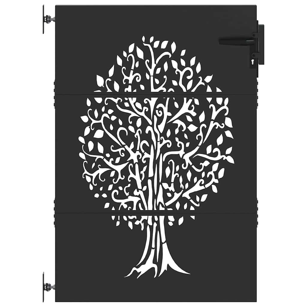Tuinpoort met slot Zwart 85 x 125 cm Poedergecoat staal is nu te koop bij PeponiXL, paradijselijk wonen!