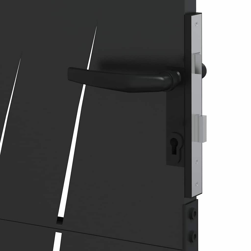 Tuinpoort met slot Zwart 85 x 150 cm Poedergecoat staal is nu te koop bij PeponiXL, paradijselijk wonen!
