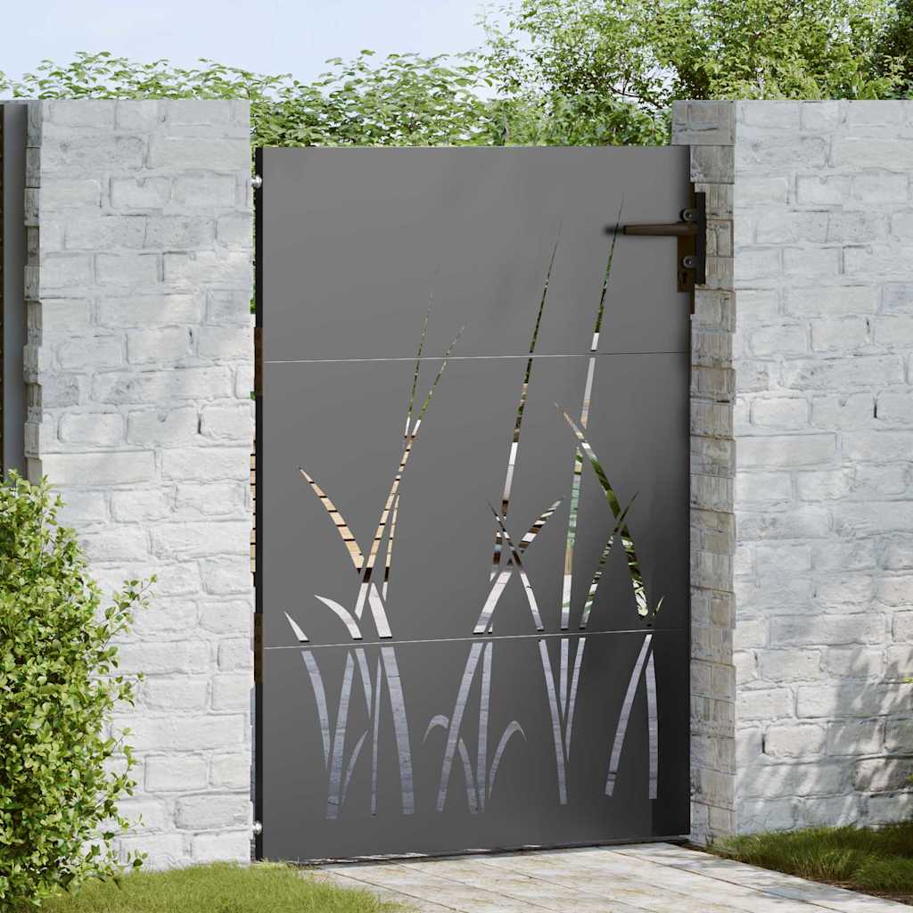 Tuinpoort met slot Zwart 85 x 150 cm Poedergecoat staal is nu te koop bij PeponiXL, paradijselijk wonen!