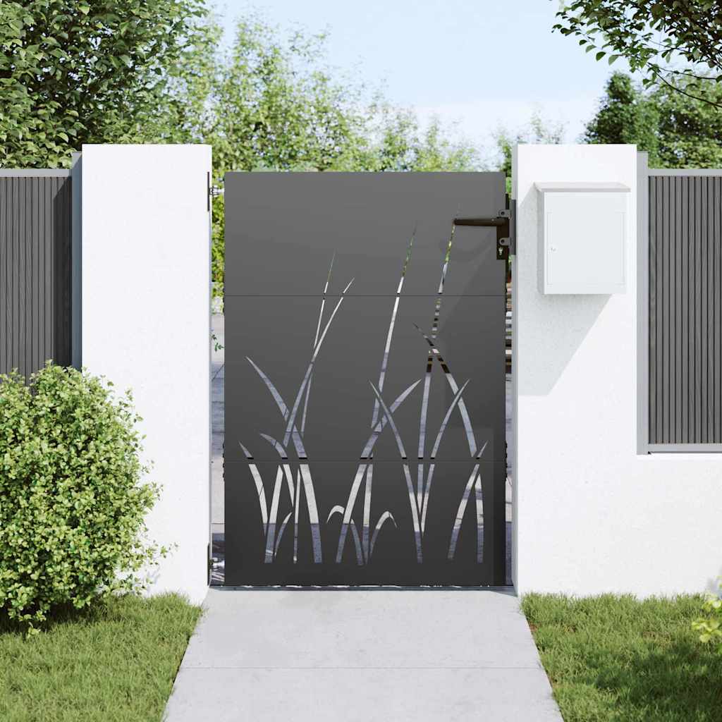 Tuinpoort met slot Zwart 85 x 150 cm Poedergecoat staal is nu te koop bij PeponiXL, paradijselijk wonen!