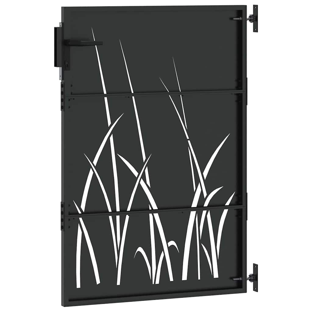 Tuinpoort met slot Zwart 85 x 150 cm Poedergecoat staal is nu te koop bij PeponiXL, paradijselijk wonen!