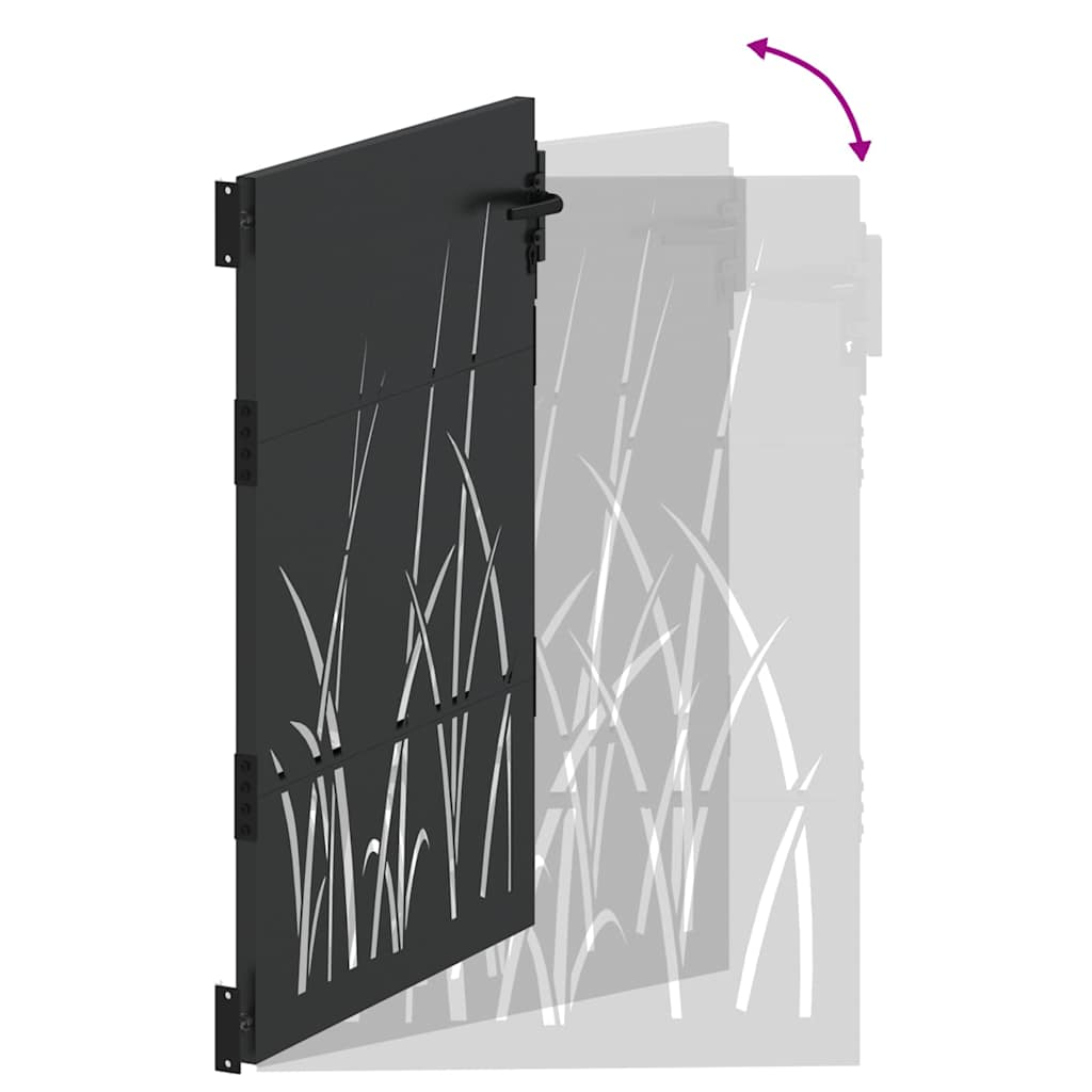 Tuinpoort met slot Zwart 85 x 150 cm Poedergecoat staal is nu te koop bij PeponiXL, paradijselijk wonen!