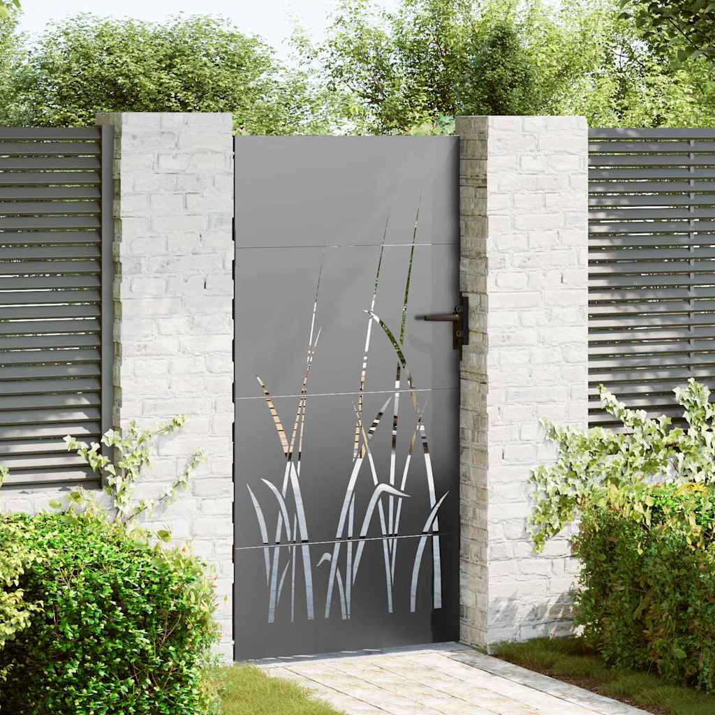 Tuinpoort met slot Zwart 85 x 175 cm Poedergecoat staal is nu te koop bij PeponiXL, paradijselijk wonen!