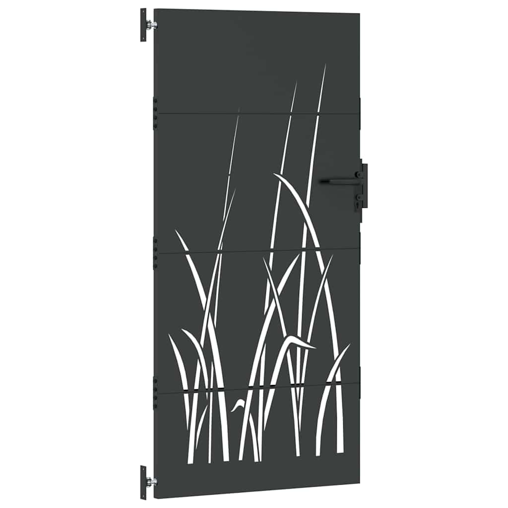 Tuinpoort met slot Zwart 85 x 175 cm Poedergecoat staal is nu te koop bij PeponiXL, paradijselijk wonen!