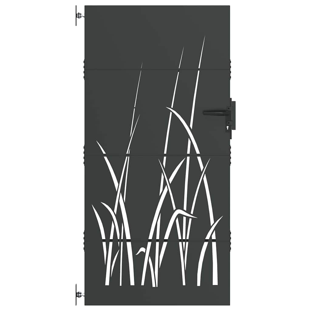 Tuinpoort met slot Zwart 85 x 175 cm Poedergecoat staal is nu te koop bij PeponiXL, paradijselijk wonen!