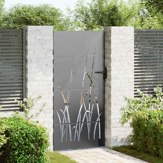 Tuinpoort met slot Zwart 85 x 200 cm Poedergecoat staal is nu te koop bij PeponiXL, paradijselijk wonen!
