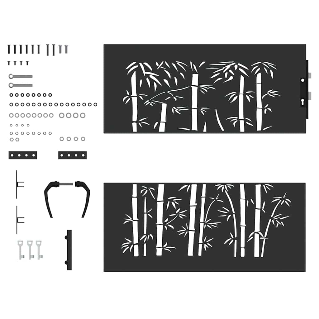 Tuinpoort met slot Zwart 85 x 175 cm Poedergecoat staal is nu te koop bij PeponiXL, paradijselijk wonen!