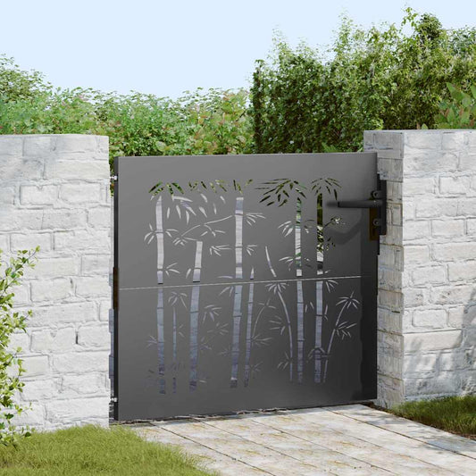 Tuinpoort met slot Zwart 85 x 175 cm Poedergecoat staal is nu te koop bij PeponiXL, paradijselijk wonen!