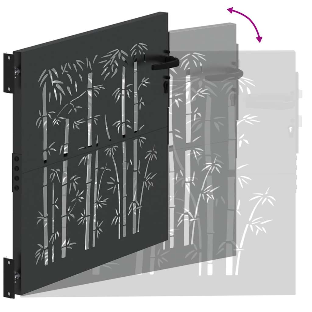 Tuinpoort met slot Zwart 85 x 175 cm Poedergecoat staal is nu te koop bij PeponiXL, paradijselijk wonen!