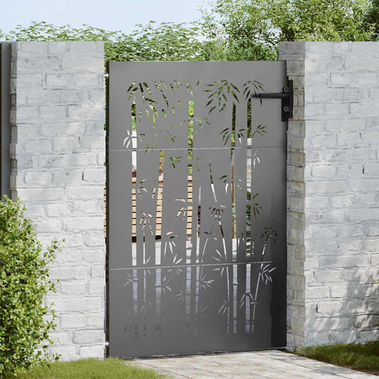 Tuinpoort met slot Zwart 85 x 125 cm Poedergecoat staal is nu te koop bij PeponiXL, paradijselijk wonen!