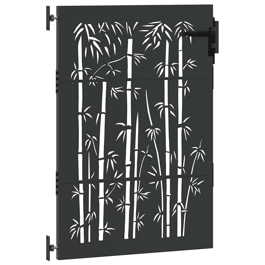 Tuinpoort met slot Zwart 85 x 150 cm Poedergecoat staal is nu te koop bij PeponiXL, paradijselijk wonen!