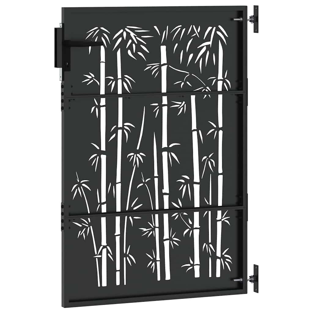 Tuinpoort met slot Zwart 85 x 150 cm Poedergecoat staal is nu te koop bij PeponiXL, paradijselijk wonen!