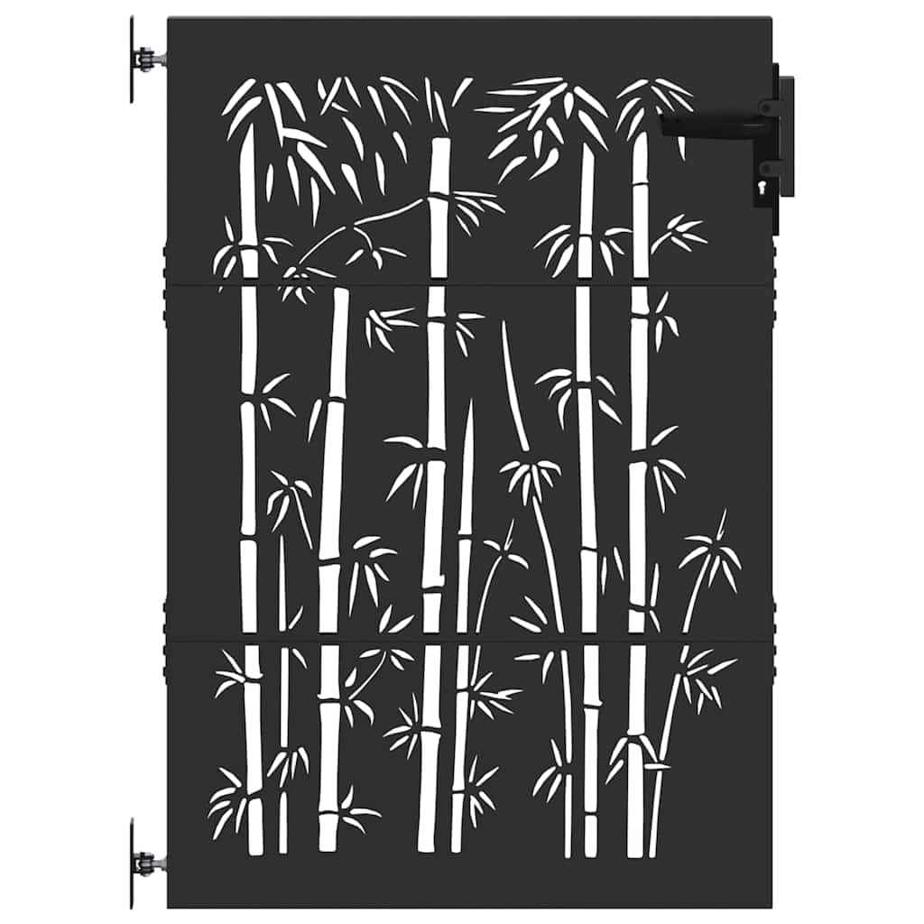 Tuinpoort met slot Zwart 85 x 150 cm Poedergecoat staal is nu te koop bij PeponiXL, paradijselijk wonen!