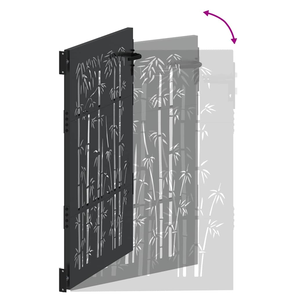 Tuinpoort met slot Zwart 85 x 150 cm Poedergecoat staal is nu te koop bij PeponiXL, paradijselijk wonen!