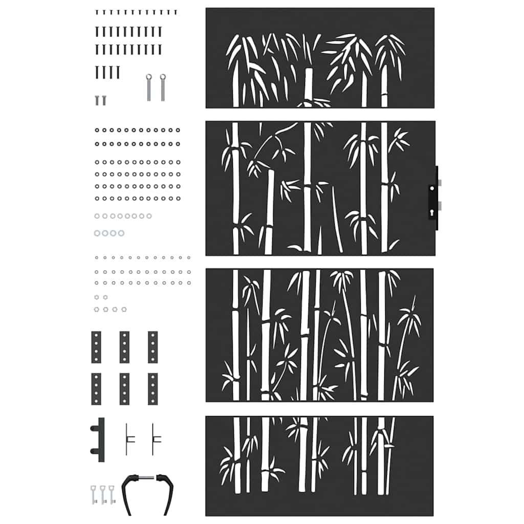 Tuinpoort met slot Zwart 85 x 100 cm Poedergecoat staal is nu te koop bij PeponiXL, paradijselijk wonen!
