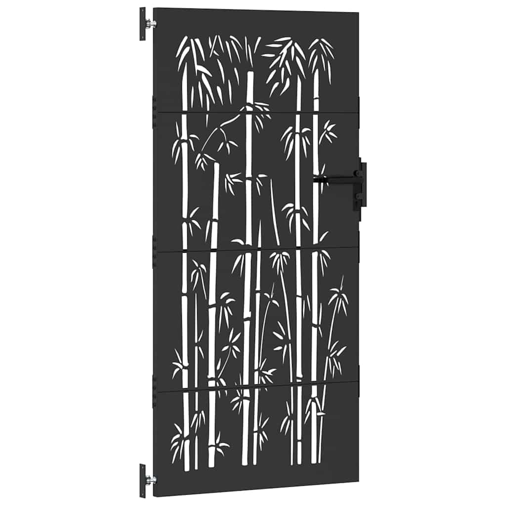 Tuinpoort met slot Zwart 85 x 200 cm Poedergecoat staal is nu te koop bij PeponiXL, paradijselijk wonen!