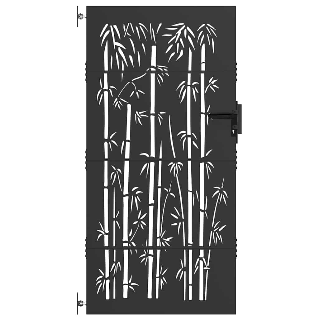 Tuinpoort met slot Zwart 85 x 200 cm Poedergecoat staal is nu te koop bij PeponiXL, paradijselijk wonen!