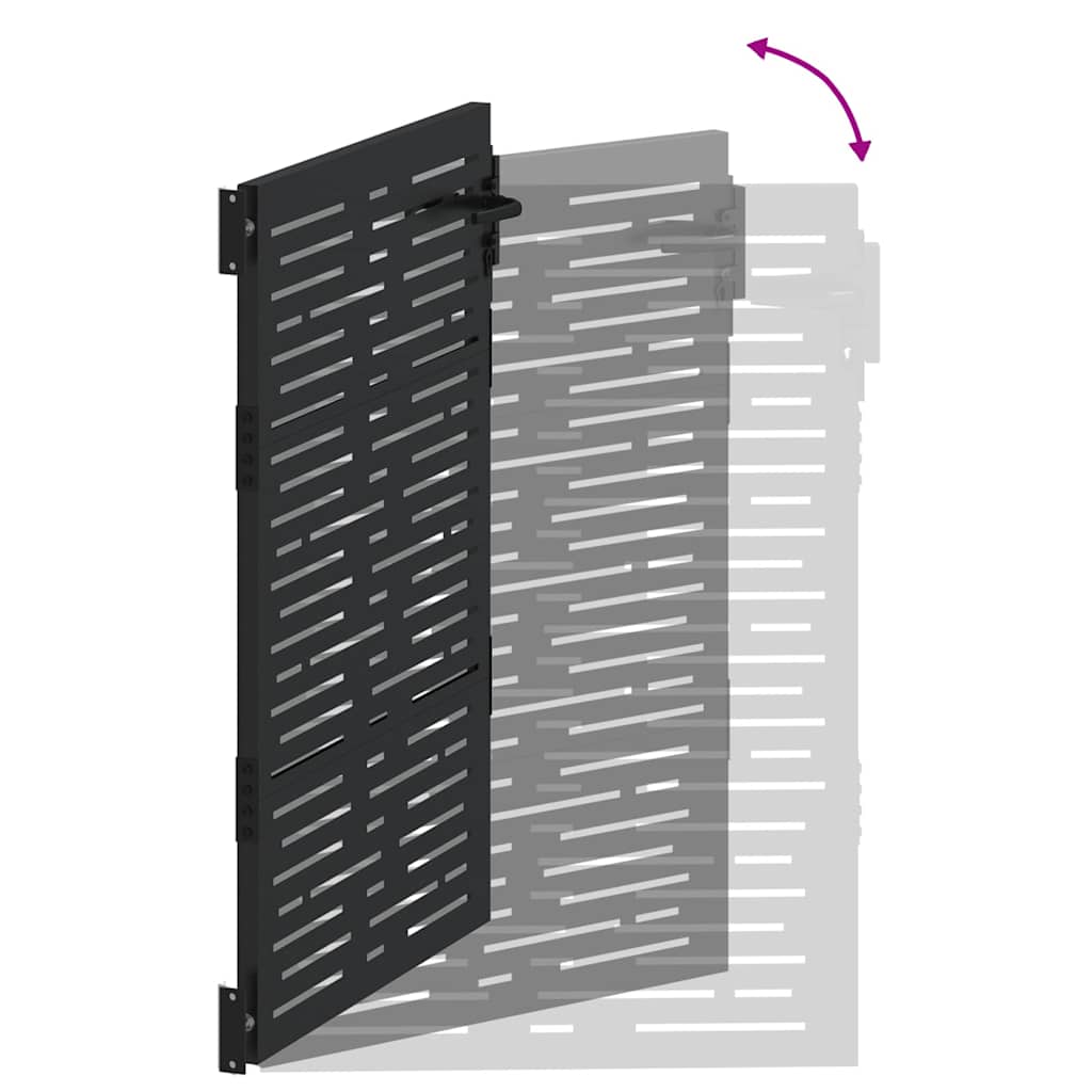 Tuinpoort met slot Zwart 85 x 125 cm Poedergecoat staal is nu te koop bij PeponiXL, paradijselijk wonen!