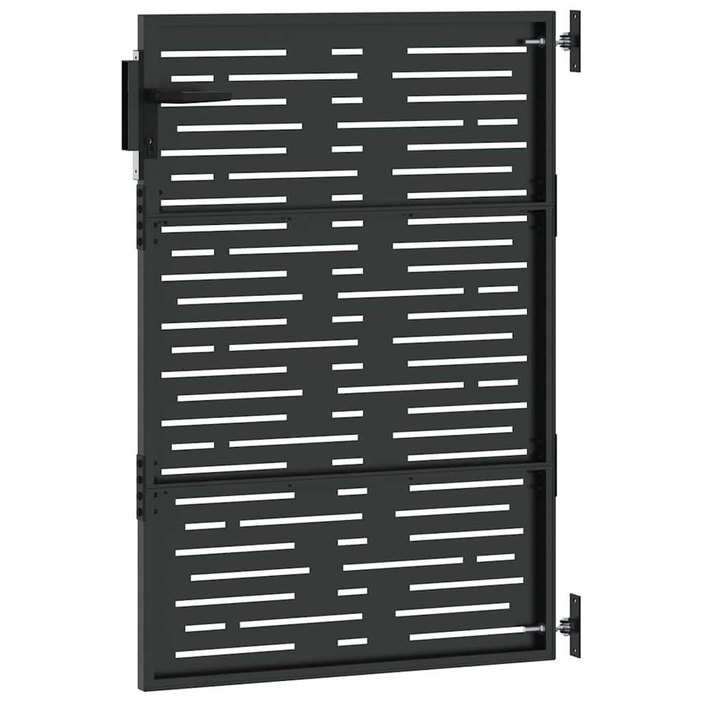 Tuinpoort met slot Zwart 85 x 150 cm Poedergecoat staal is nu te koop bij PeponiXL, paradijselijk wonen!
