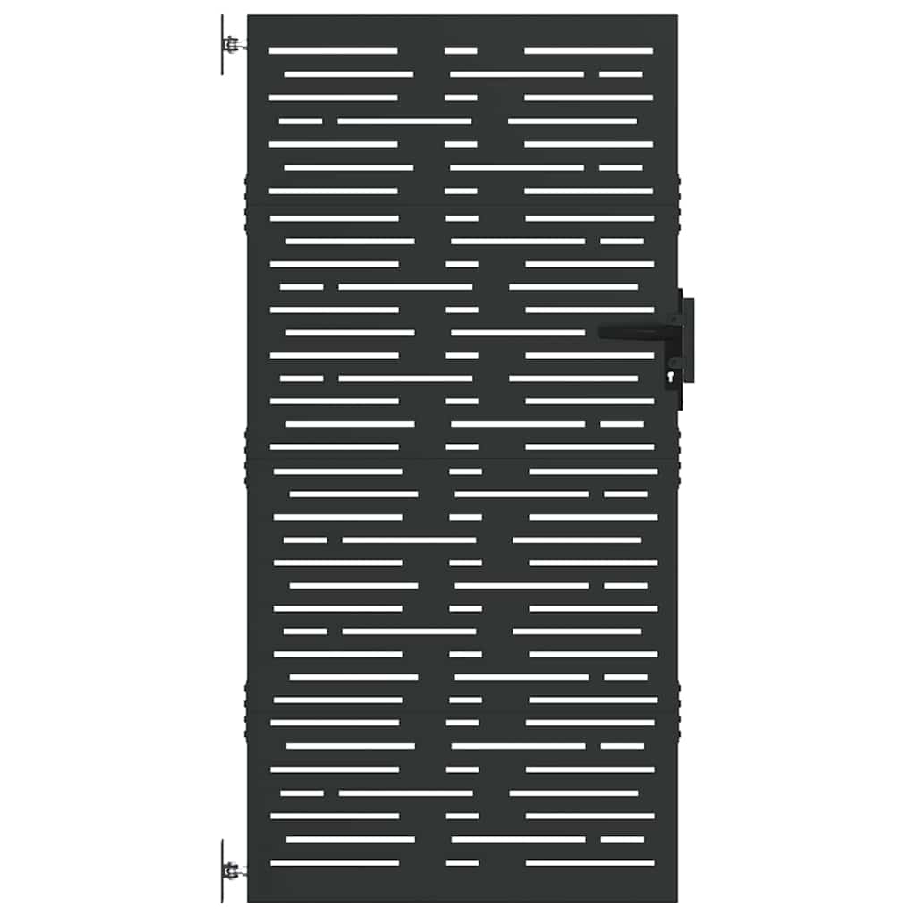 Tuinpoort met slot Zwart 85 x 200 cm Poedergecoat staal is nu te koop bij PeponiXL, paradijselijk wonen!