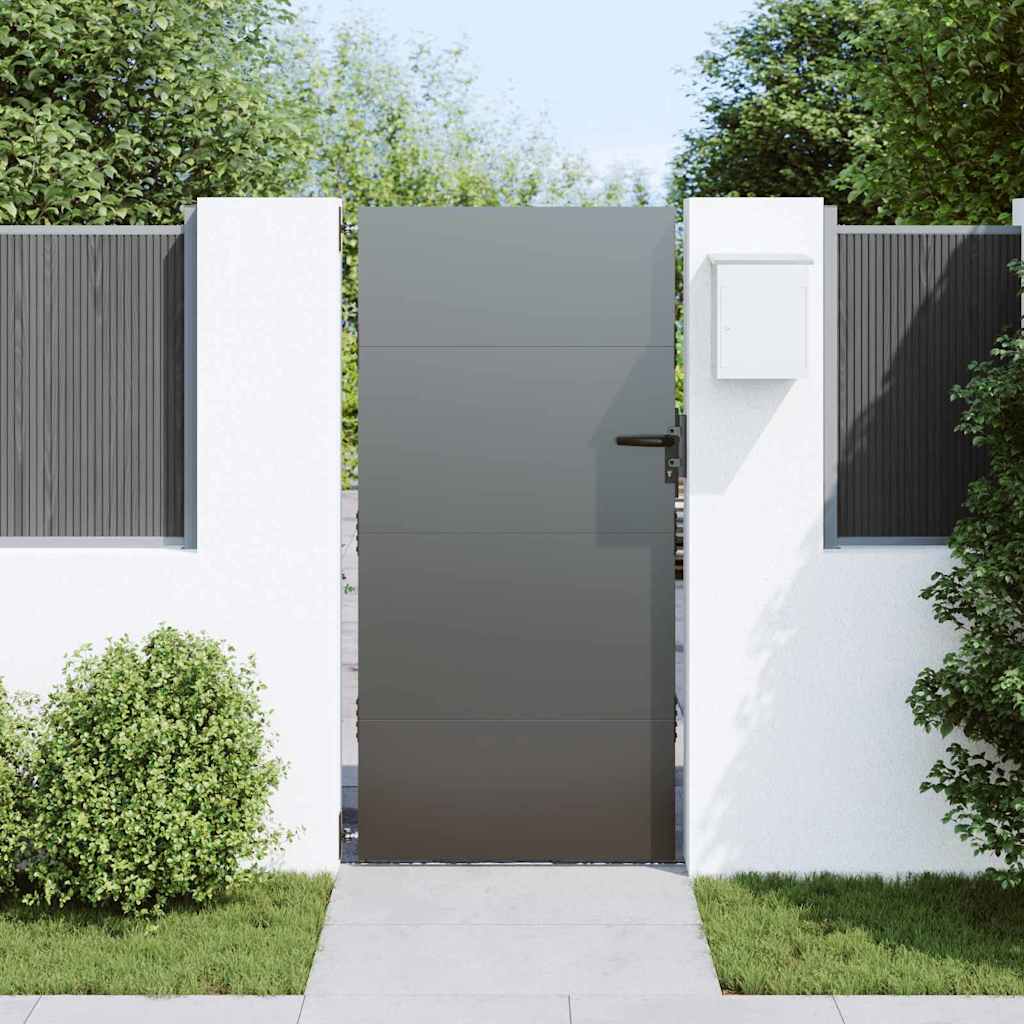 Tuinpoort met slot Zwart 85 x 175 cm Poedergecoat staal is nu te koop bij PeponiXL, paradijselijk wonen!