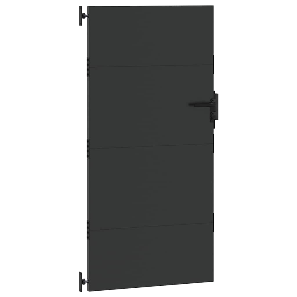 Tuinpoort met slot Zwart 85 x 175 cm Poedergecoat staal is nu te koop bij PeponiXL, paradijselijk wonen!